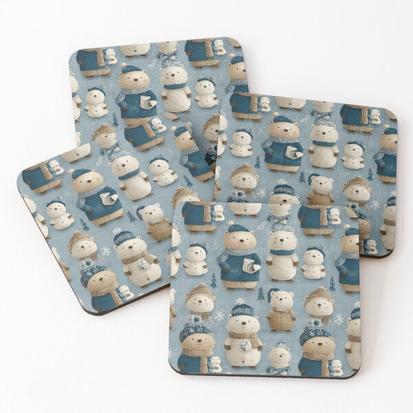 Item preview, White and Brown Groundhogs in Blue Sweaters designed and sold by Piotrek0001.