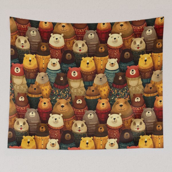Item preview, Huddle of Groundhogs in Cozy Yellow Knits designed and sold by Piotrek0001.