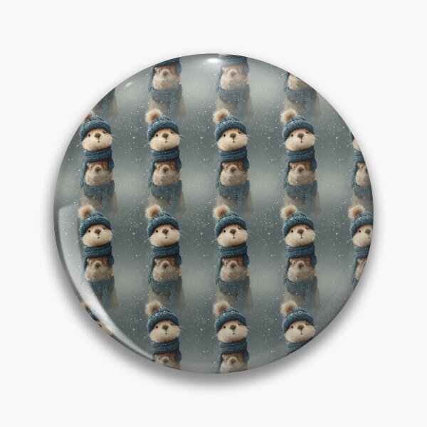 Item preview, Realistic Groundhog Portrait in Snow with Blue Hat designed and sold by Piotrek0001.