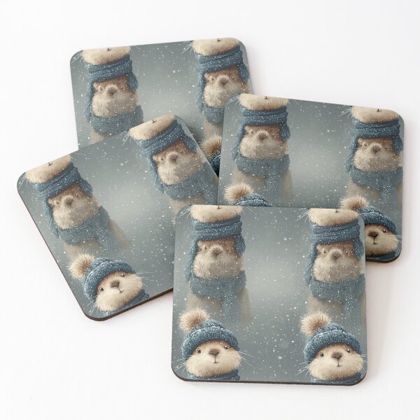Item preview, Realistic Groundhog Portrait in Snow with Blue Hat designed and sold by Piotrek0001.