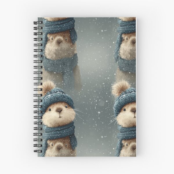Item preview, Realistic Groundhog Portrait in Snow with Blue Hat designed and sold by Piotrek0001.