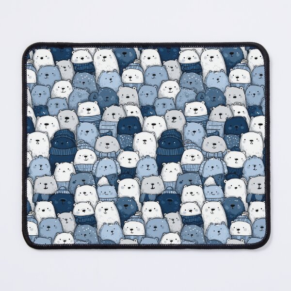 Item preview, Blue and White Winter Groundhog Seamless Pattern designed and sold by Piotrek0001.