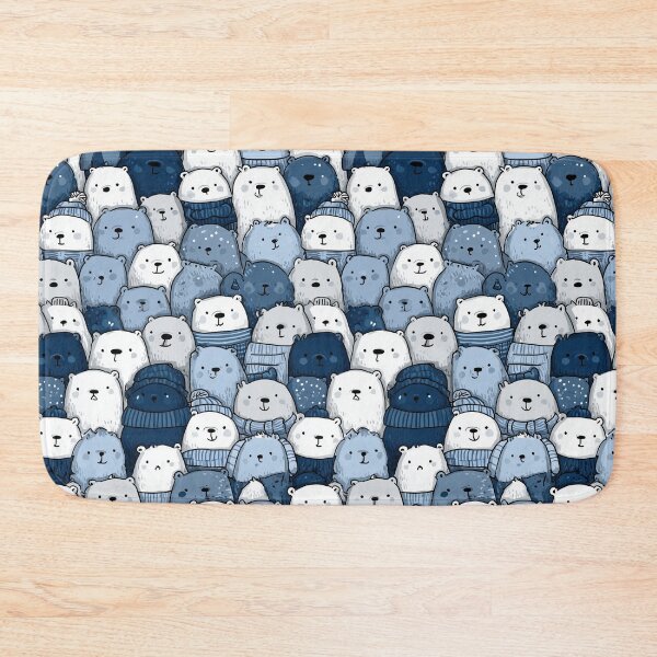 Item preview, Blue and White Winter Groundhog Seamless Pattern designed and sold by Piotrek0001.