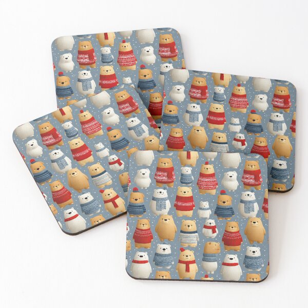Item preview, Festive Groundhogs in Red Sweaters on Blue designed and sold by Piotrek0001.