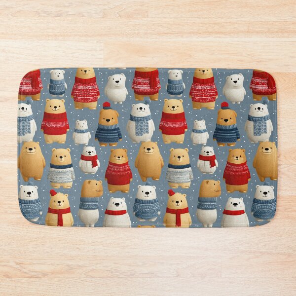 Item preview, Festive Groundhogs in Red Sweaters on Blue designed and sold by Piotrek0001.