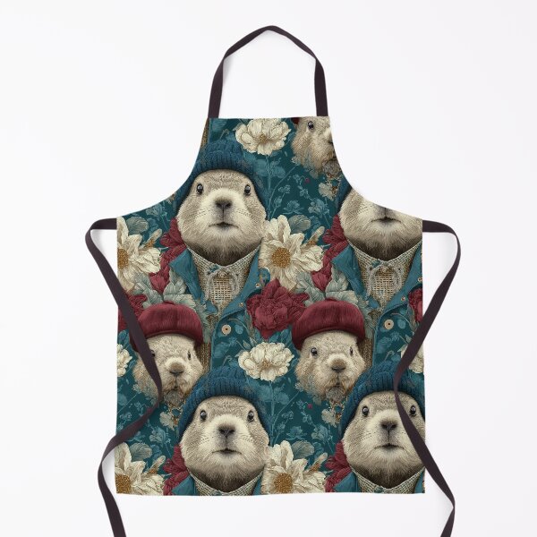 Item preview, Artistic Groundhog in Hat with Winter Flowers designed and sold by Piotrek0001.