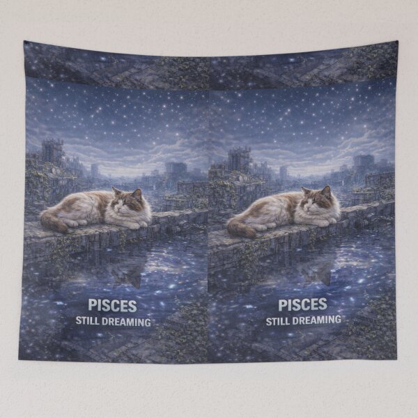 Item preview, Pisces Cat Zodiac Art – Still Dreaming Astrology Illustration designed and sold by TroyTheTerrific.