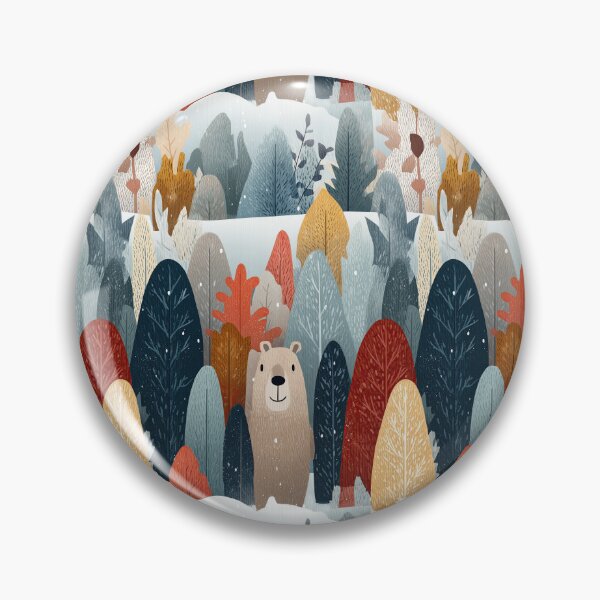 Item preview, Stylized Winter Forest and Groundhog Pattern designed and sold by Piotrek0001.