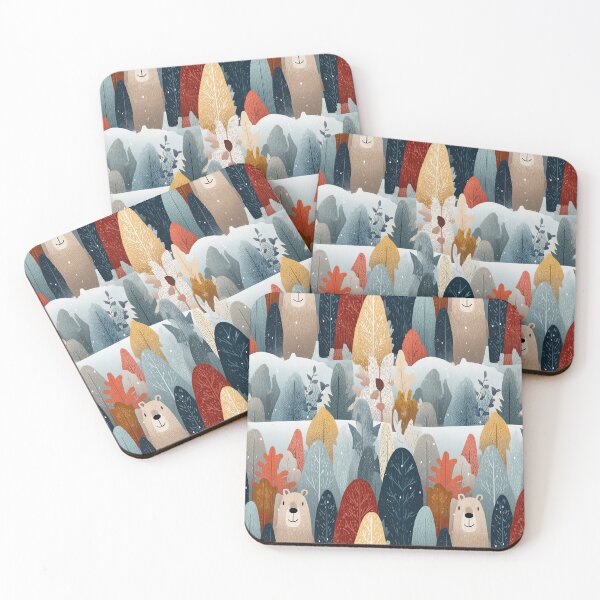 Item preview, Stylized Winter Forest and Groundhog Pattern designed and sold by Piotrek0001.