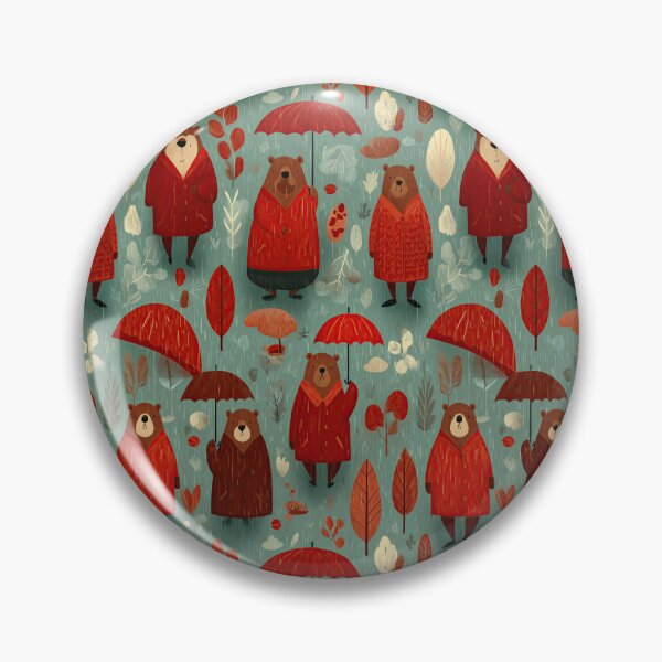 Item preview, Groundhogs in Red Coats Among Autumn Trees designed and sold by Piotrek0001.