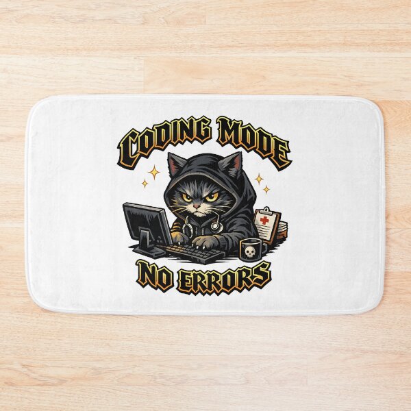 Item preview, Coding Mode No Errors – Medical Coder Cat Healthcare Tech Art designed and sold by ClinicalHubs.