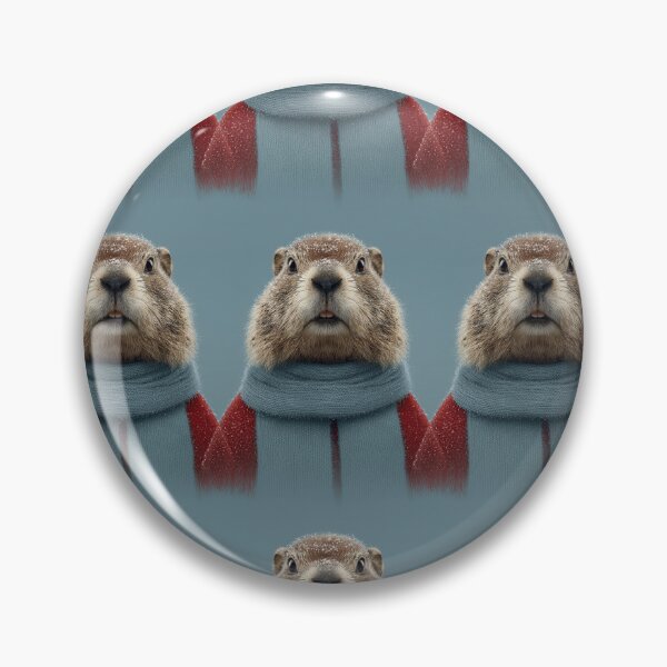 Item preview, Close Up Groundhog Wearing Thick Blue Scarf designed and sold by Piotrek0001.
