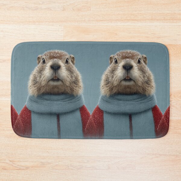 Item preview, Close Up Groundhog Wearing Thick Blue Scarf designed and sold by Piotrek0001.