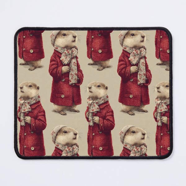 Item preview, Vintage Style Standing Groundhogs in Red Coats designed and sold by Piotrek0001.