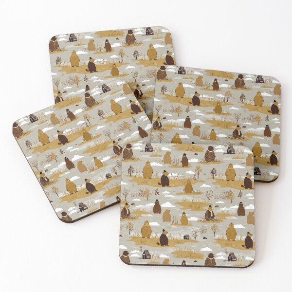 Item preview, Tiny Groundhogs in Winter Field Texture designed and sold by Piotrek0001.