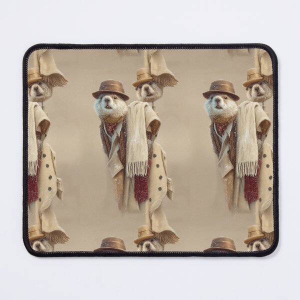 Item preview, Dapper Groundhog Gentleman in Hat and Scarf designed and sold by Piotrek0001.