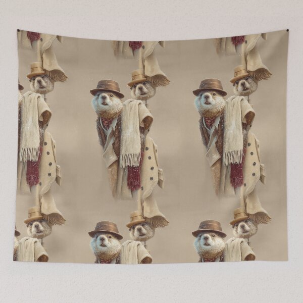 Item preview, Dapper Groundhog Gentleman in Hat and Scarf designed and sold by Piotrek0001.