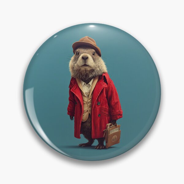 Item preview, Traveler Groundhog with Red Coat and Bag designed and sold by Piotrek0001.