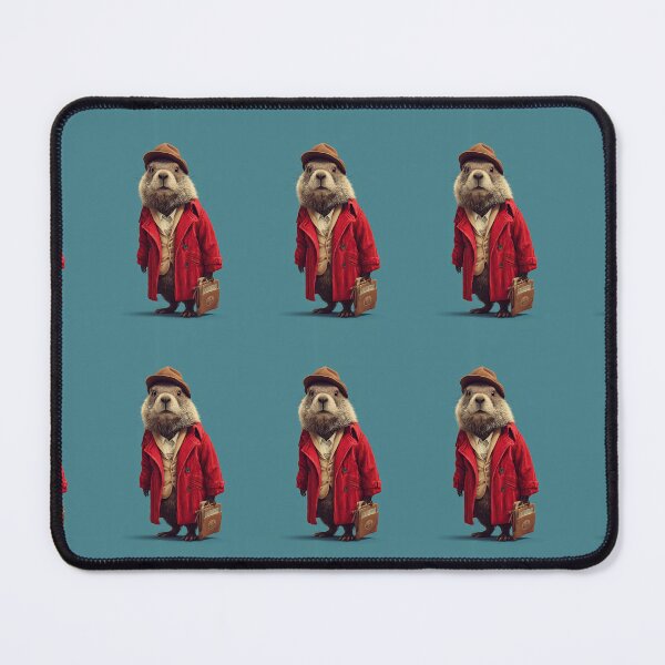 Item preview, Traveler Groundhog with Red Coat and Bag designed and sold by Piotrek0001.