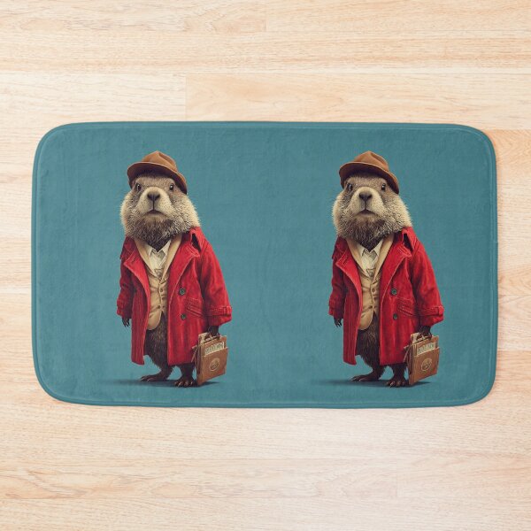 Item preview, Traveler Groundhog with Red Coat and Bag designed and sold by Piotrek0001.