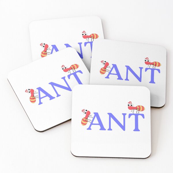 Item preview, Playful Ants - Cute Red Cartoon Ants On A Typography Adventure designed and sold by Love3Happy.