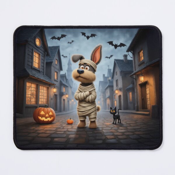 Item preview, Mummy Dog Halloween Night – Cute Spooky Puppy Illustration, Whimsical Halloween Art designed and sold by Whimsical Hug.