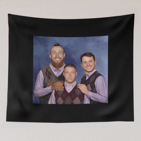 Item preview, Christian Mccaffrey George Kittle Brock Prudy Step Brothers Football San Francisco Football designed and sold by RetroOldPics.