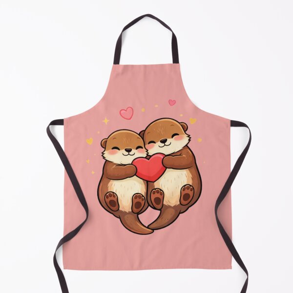 Item preview, Cute Otter Couple Hugging a Heart – Valentine Love Art designed and sold by Ivy-Triggs.