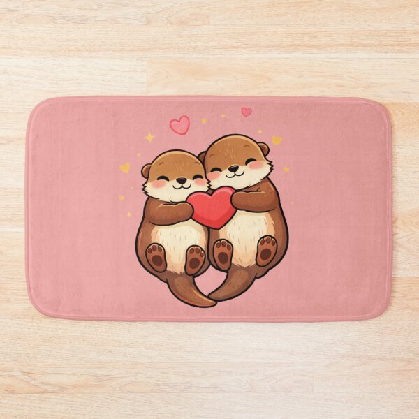 Item preview, Cute Otter Couple Hugging a Heart – Valentine Love Art designed and sold by Ivy-Triggs.