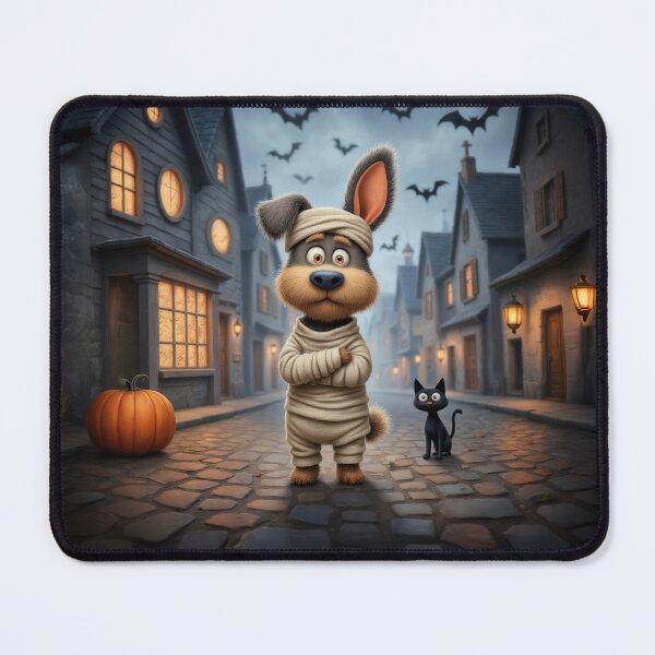 Item preview, Mummy Dog Halloween Night – Cute Spooky Puppy Illustration, Whimsical Halloween Art designed and sold by Whimsical Hug.