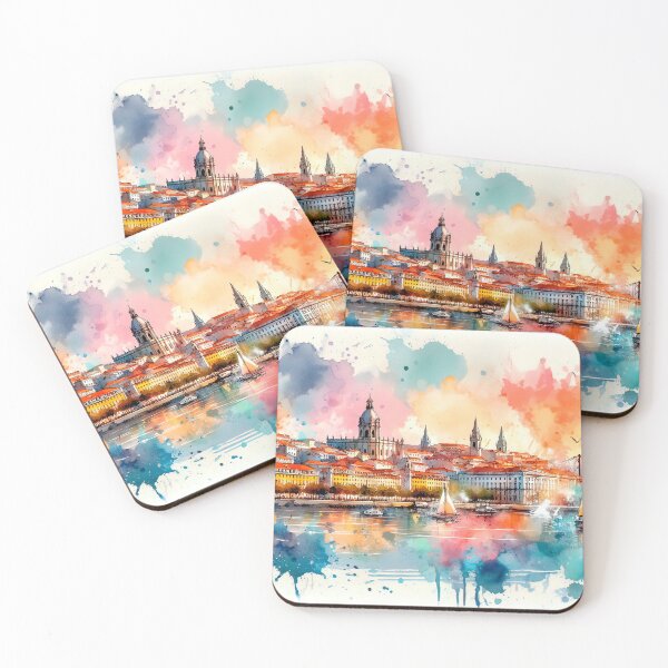 Item preview, Lisbon cityscape with sailboats designed and sold by paulrommer.