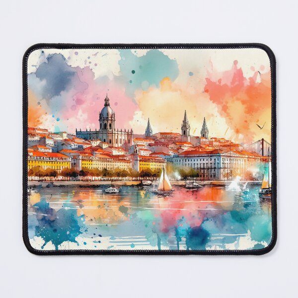 Item preview, Lisbon cityscape with sailboats designed and sold by paulrommer.