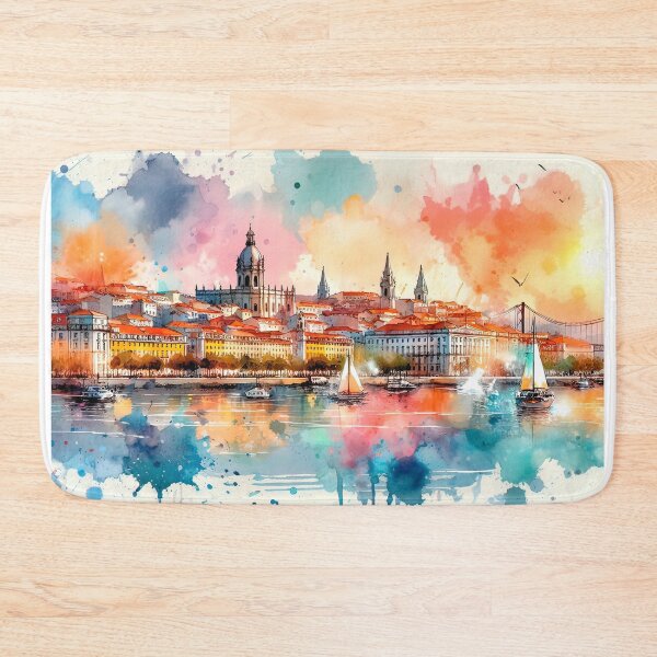 Item preview, Lisbon cityscape with sailboats designed and sold by paulrommer.