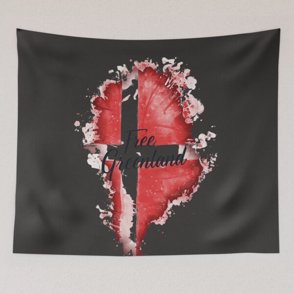 Item preview, Free Greenland Artistic Flag Map Design designed and sold by julissa9474.