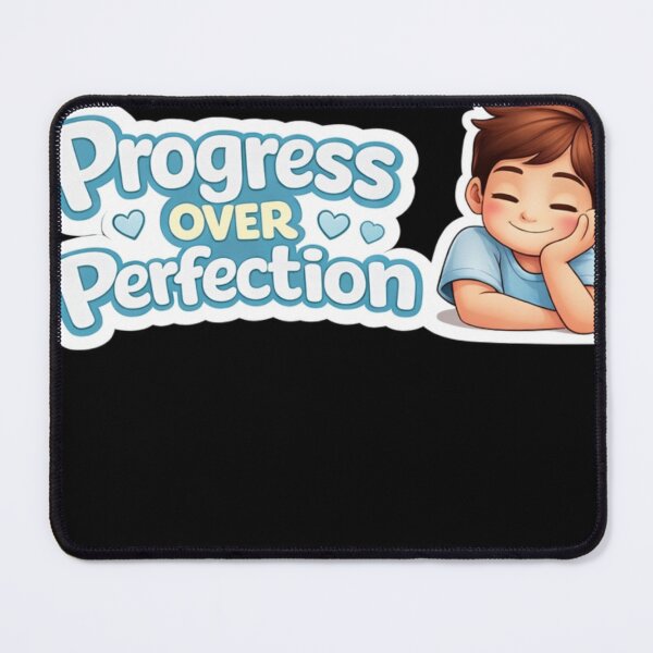 Item preview, Progress Over Perfection Cute Boy Sticker | Motivational Quote Illustration | Positive Mindset Design designed and sold by ArtByKapil.