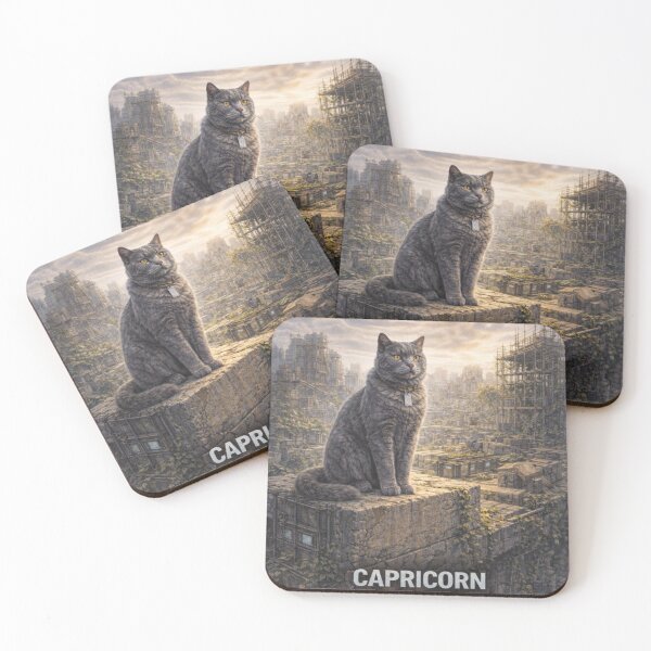 Item preview, Capricorn Cat Zodiac Art – Still Building Astrology Illustration designed and sold by TroyTheTerrific.