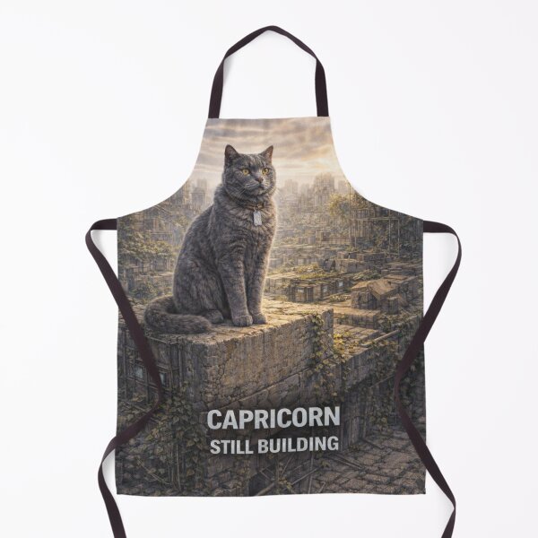Item preview, Capricorn Cat Zodiac Art – Still Building Astrology Illustration designed and sold by TroyTheTerrific.