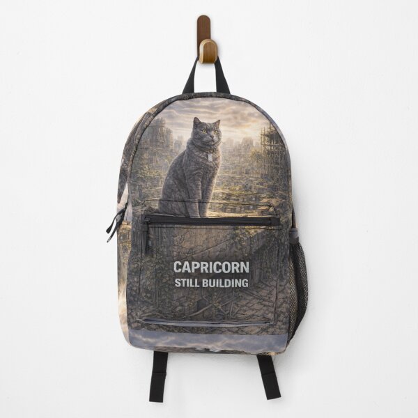 Item preview, Capricorn Cat Zodiac Art – Still Building Astrology Illustration designed and sold by TroyTheTerrific.