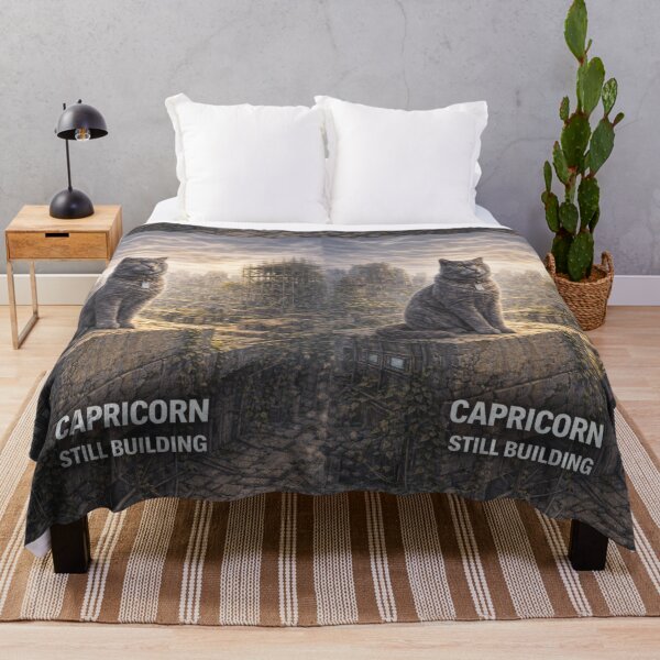 Item preview, Capricorn Cat Zodiac Art – Still Building Astrology Illustration designed and sold by TroyTheTerrific.