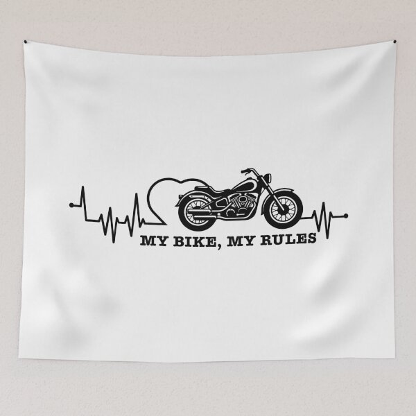 Item preview, My Bike My Rules Motorcycle Heartbeat Design designed and sold by PixelGrafiks.