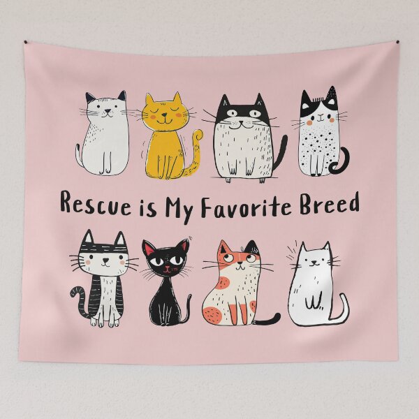 Item preview, Rescue is My Favorite Breed Funny Cat designed and sold by Sachie's Studio.