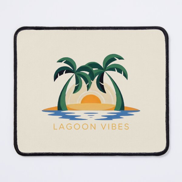 Item preview, Lagoon Vibes Tropical Island Sunset with Palm Trees Art designed and sold by SplashTastic.