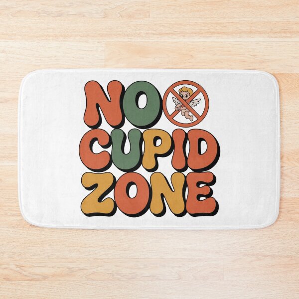 Item preview, No Cupid Zone – Anti Valentine Funny Retro Love Quote Design designed and sold by MORIANZPOD.