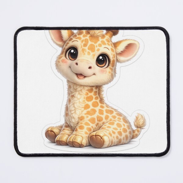 Item preview, Cute Giraffe 3D Cartoon Kawaii Giraffe 3D Animal Art designed and sold by MiniPrintMagic.