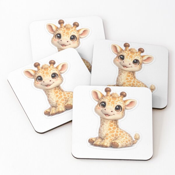 Item preview, Cute Giraffe 3D Cartoon Kawaii Giraffe 3D Animal Art designed and sold by MiniPrintMagic.