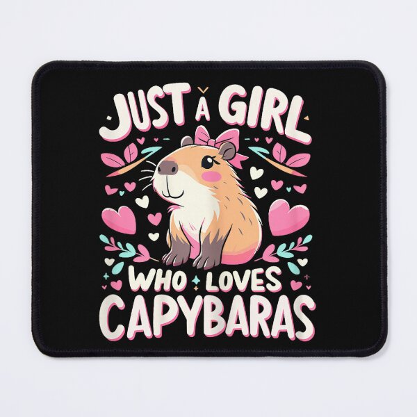 Item preview, Just a Girl who Loves Capybaras Art for Men Women Kids , Capybara Gift Lover designed and sold by DZIRI NAJAT.