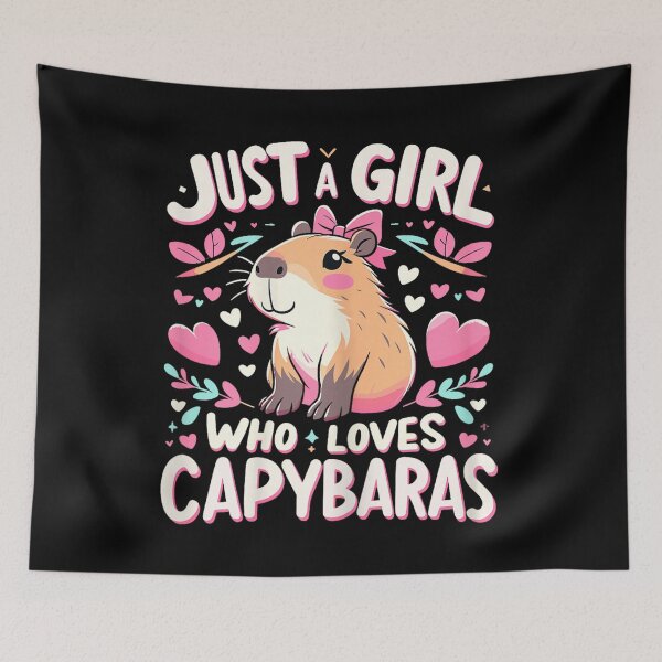 Item preview, Just a Girl who Loves Capybaras Art for Men Women Kids , Capybara Gift Lover  designed and sold by DZIRI NAJAT.