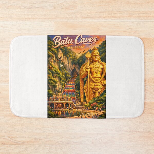 Item preview, Batu Caves with Lord Murugan Statue and Rainbow Staircase – Selangor, Malaysia designed and sold by Places On Earth.