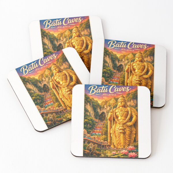 Item preview, Batu Caves with Golden Murugan Statue and Lotus Pond – Gombak District, Selangor, Malaysia designed and sold by Places On Earth.