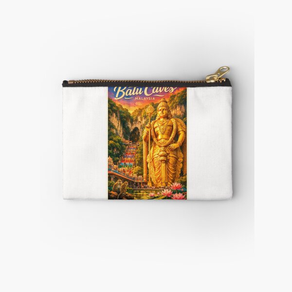 Item preview, Batu Caves with Golden Murugan Statue and Lotus Pond – Gombak District, Selangor, Malaysia designed and sold by Places On Earth.